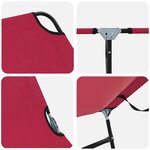 vidaXL Chaise longue pliante 1-personne Rouge 56 x 189 x 87 cm tissu