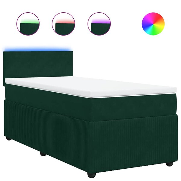 vidaXL Sommier à lattes de lit avec matelas Vert foncé 90x190 cm