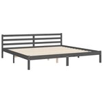 vidaXL Cadre de lit sans matelas gris 200x200 cm bois massif