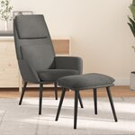 vidaXL Chaise de relaxation avec tabouret Gris clair Tissu