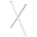 vidaXL Pieds de table à manger en forme de X 2 pièces blanc 90 x (72-73) cm acier