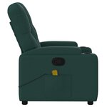 vidaXL Fauteuil de massage inclinable Vert foncé Tissu