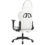 vidaXL Chaise de jeu avec repose-pied Blanc et noir Similicuir