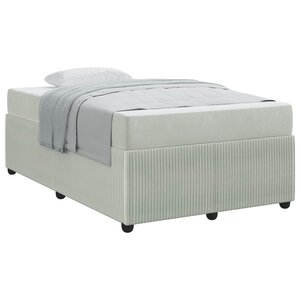 vidaXL Cadre de lit avec matelas Gris clair 120 x 200 cm tissu