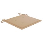 vidaXL Chaises à manger lot de 2 et coussins beige Bois de teck massif