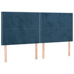 vidaXL Tête de lit à LED Bleu foncé 200x5x118/128 cm Velours