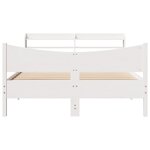 vidaXL Cadre de lit avec tête de lit blanc 135x190 cm bois pin massif