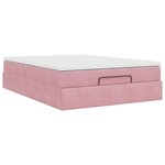 vidaXL Cadre de lit ottoman avec matelas rose 140x190 cm velours