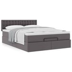 VidaXL Cadre de lit ottoman avec matelas gris 140x200 cm similicuir