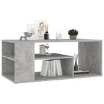vidaXL Table basse gris béton 100x50x40 cm bois d'ingénierie