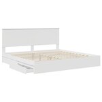 vidaXL Lit de Rangement Blanc 200 x 200 cm Bois d'ingénierie