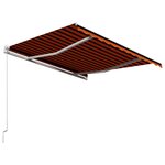 vidaXL Auvent manuel rétractable 350x250 cm Orange et marron
