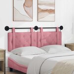 vidaXL Tête de lit suspendue Avec lumière LED Rose Velours