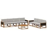 vidaXL Ensemble de canapés d'extérieur 8 Pièces Naturel et gris clair