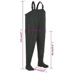 Vidaxl pantalon échassier avec bottes vert pointure 40