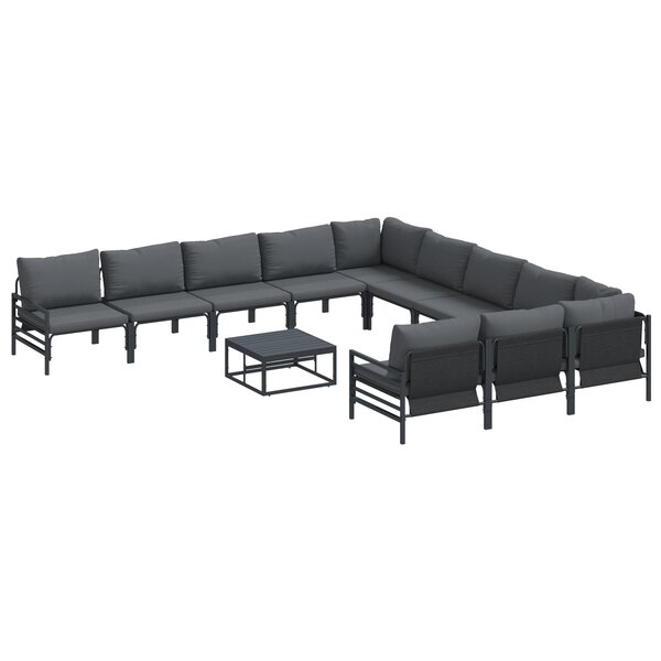 vidaXL Ensemble de canapé de jardin 12 Pièces Anthracite Acier