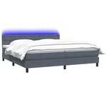 vidaXL Sommier à lattes de lit et matelas et LED gris foncé 180x210cm velours