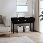 vidaXL Table console Noir 114x40x75 cm Bois massif de pin