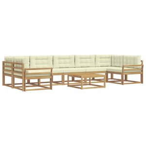 vidaXL Ensemble de canapés d'extérieur 6 pc Blanc et crème
