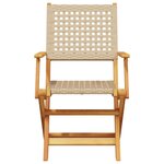 vidaXL Chaises de jardin pliantes lot de 8 beige rotin et bois massif