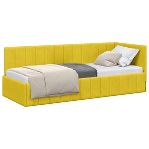 vidaXL Cadre de lit d'angle Jaune 80 cm x 200 cm Velours