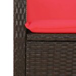 vidaXL Banc inclinable de jardin avec coussins marron résine tressée