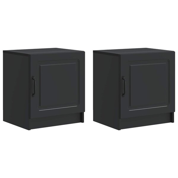 vidaXL Cabinet de chevet 2 Pièces Noir 43 x 34 5 x 47 cm