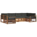 vidaXL Ensemble de canapés d'extérieur 6 pc Naturel et Anthracite