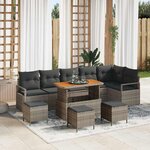 vidaXL Ensemble de canapé de jardin 10 Pièces Gris 110 x 55 x 71 cm