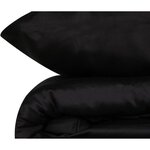 Parure de lit - housse de couette 220 x 240 + 2 taies d'oreiller 60 x 60 - Satiné coton - Noir