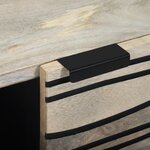 vidaXL Table basse Blanc  Noir 80 x 50 x 40 cm Bois de mangue massif