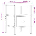 vidaXL Tables de chevet 2 Pièces chêne marron 34x36x50 cm bois ingénierie