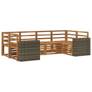 vidaXL Ensemble de canapés d'extérieur 6 pc Naturel
