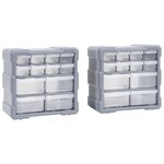 vidaXL Organisateurs multi-tiroirs avec 12 tiroirs 2 Pièces 26 5x16x26 cm