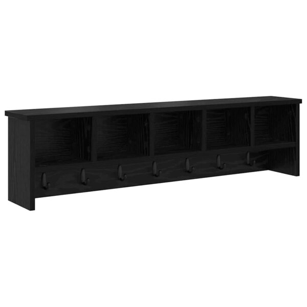 vidaXL Porte-manteau mural avec étagère Chêne noir 100 x 16 x 26 cm