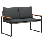 vidaXL banc avec coussin Gris et Gris foncé 115 x 65 x 72 cm Rotin