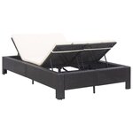 vidaXL Transat à 2 places avec coussin Noir Résine tressée