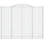 vidaXL Paniers à gabions arqués 9 Pièces 300x50x220/240 cm fer galvanisé