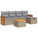 vidaXL Salon de jardin avec coussins 6 Pièces beige résine tressée