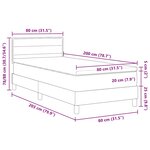vidaXL Lit à ressorts avec matelas Gris clair 80 x 200 cm tissu