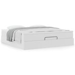 VidaXL Cadre de lit ottoman avec matelas blanc 160x200 cm similicuir