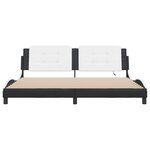 vidaXL Cadre de lit avec LED sans matelas Zadar noir et blanc 200x200 cm
