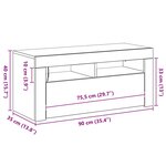 vidaXL Meuble TV Chêne noir 90 x 35 x 40 cm Bois d'ingénierie