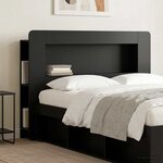 vidaXL Cabinet de Tête de Lit avec stockage Noir Bois d’ingénierie