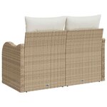 vidaXL Canapé de jardin avec coussin Beige 121 x 62 x 69cm polyrotin