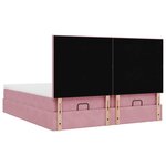 vidaXL Cadre de lit ottoman avec matelas rose 160x200 cm velours