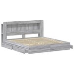 vidaXL Cadre de lit avec rangement Sonoma gris 200 x 200 cm