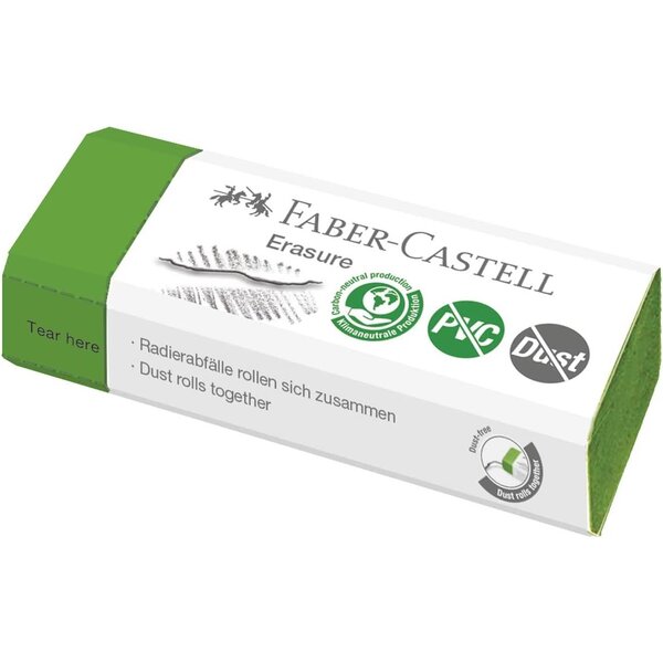 Gomme en plastique Erasure DUST-FREE  vert FABER-CASTELL