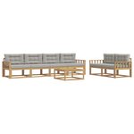 vidaXL Ensemble de canapés d'extérieur 6 pc Blanc et gris clair