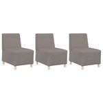 vidaXL Fauteuil Sofa Gris Clair 55 cm Tissu 3 Pièces Taupe